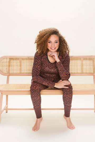 Charliechoe Pyjama Terra Tijgerstreep bruin M -