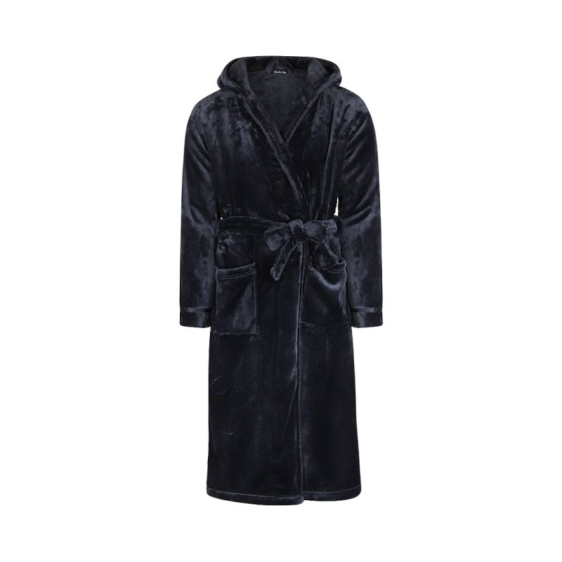 Charliechoe Unisex long bathrobe blauw Xxl -