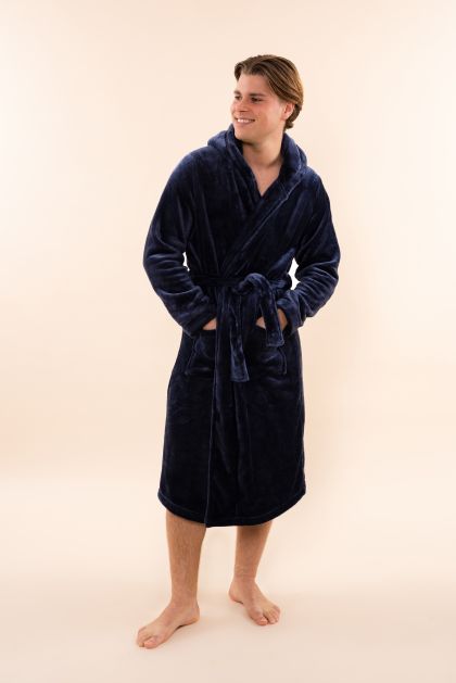 Charliechoe Unisex long bathrobe blauw Xxl -