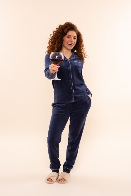 Charliechoe Women velours set blauw Xl -