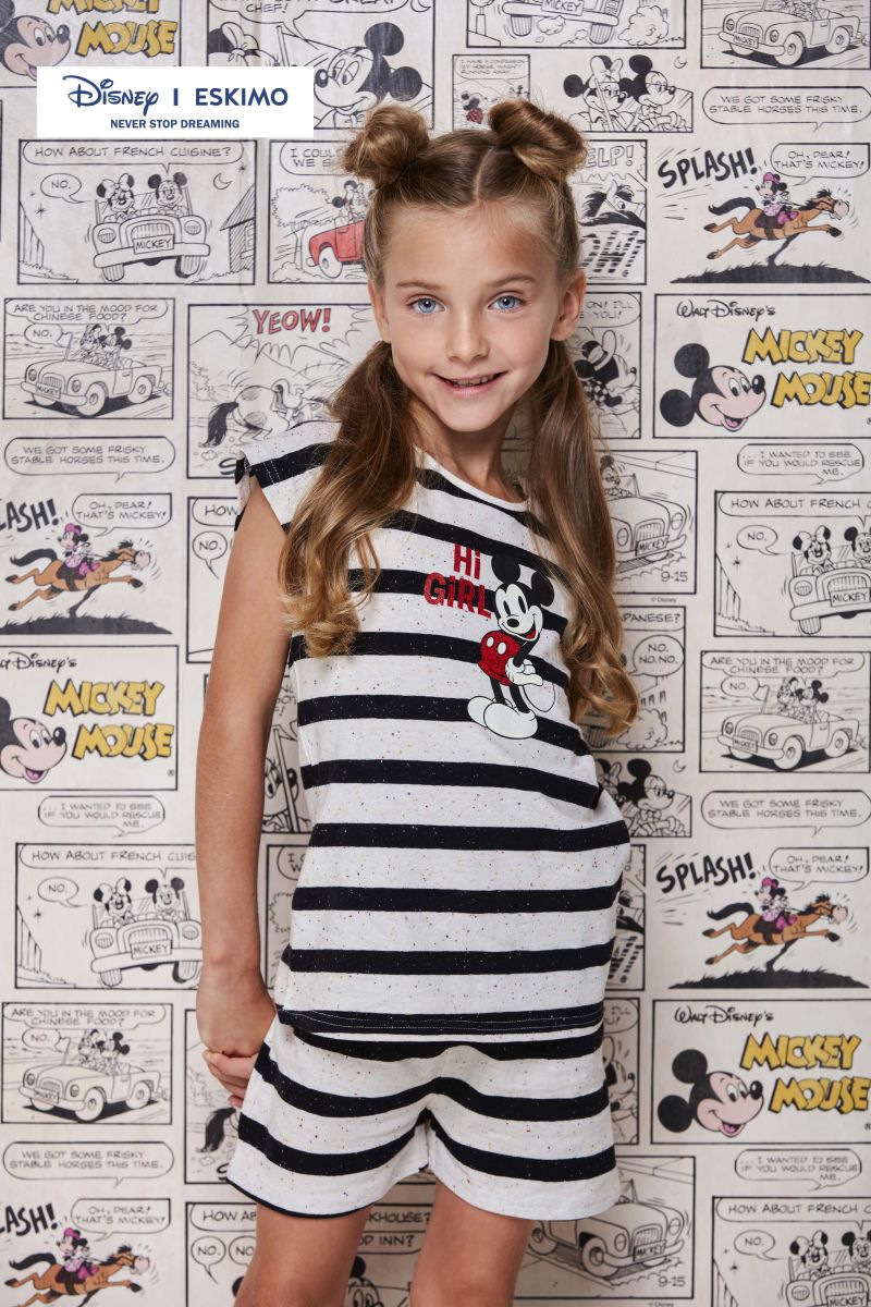 Disney Pyjama stripe mickey zwart 92 -