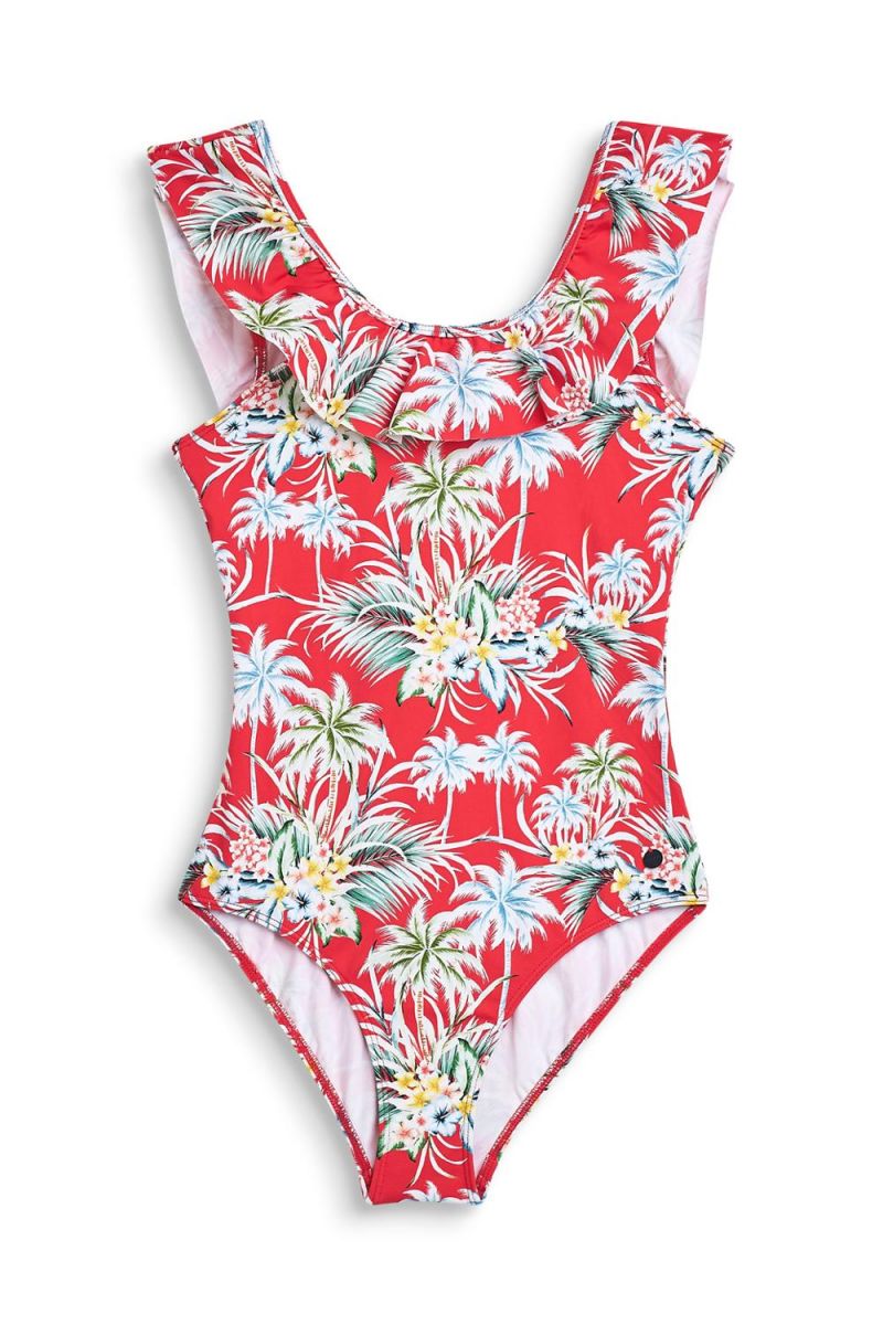 Esprit Badpak Kilda Beach suimsuit ruffle rood 164 -