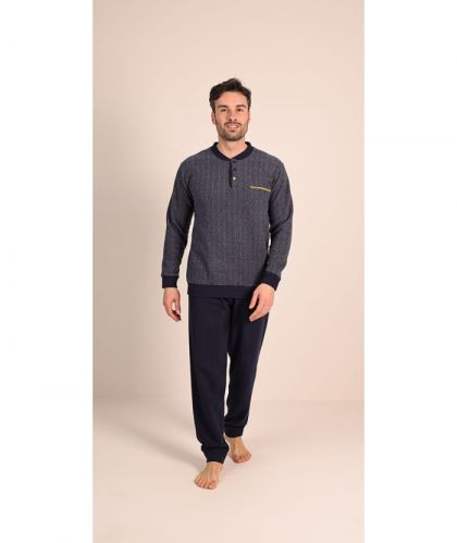 Gary Pjama fleece blauw 52 -