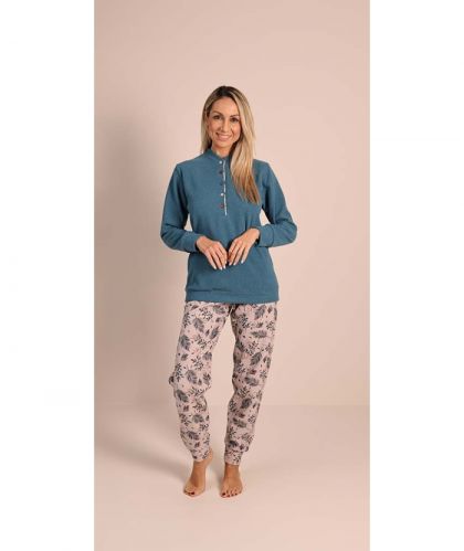 Gary Pjama fleece turquoise L -