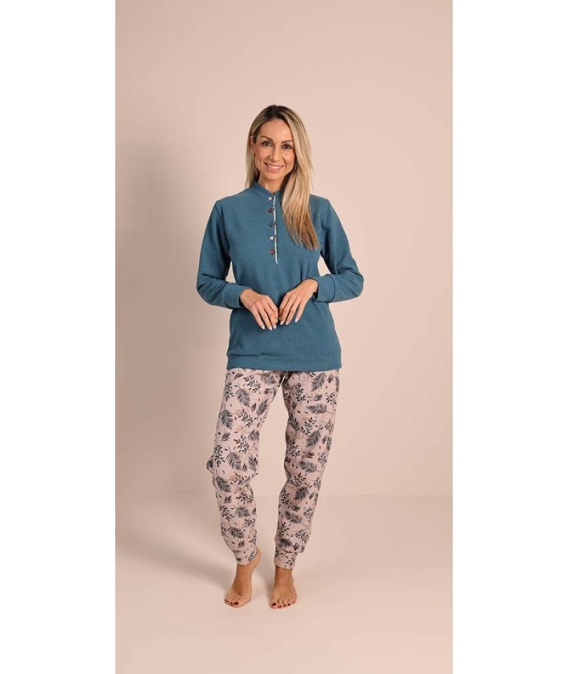 Gary Pjama fleece turquoise L -
