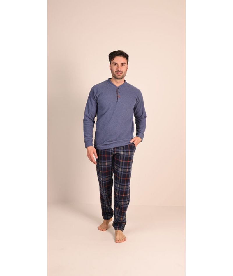 Gary Pyjama fleece blauw 52 -
