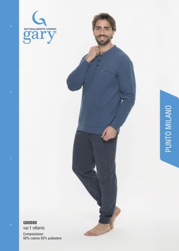 Gary Pyjama Fleece blauw 54 -