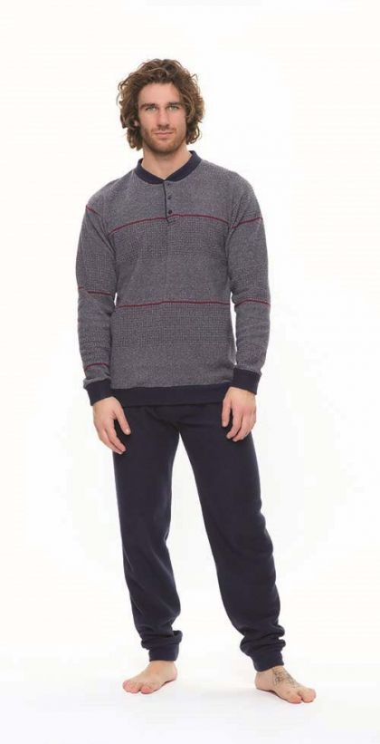 Gary Pyjama Fleece blauw 54 -