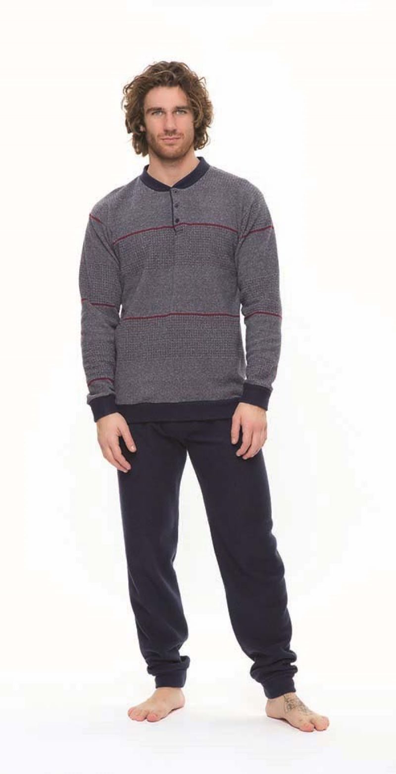 Gary Pyjama Fleece blauw 54 -