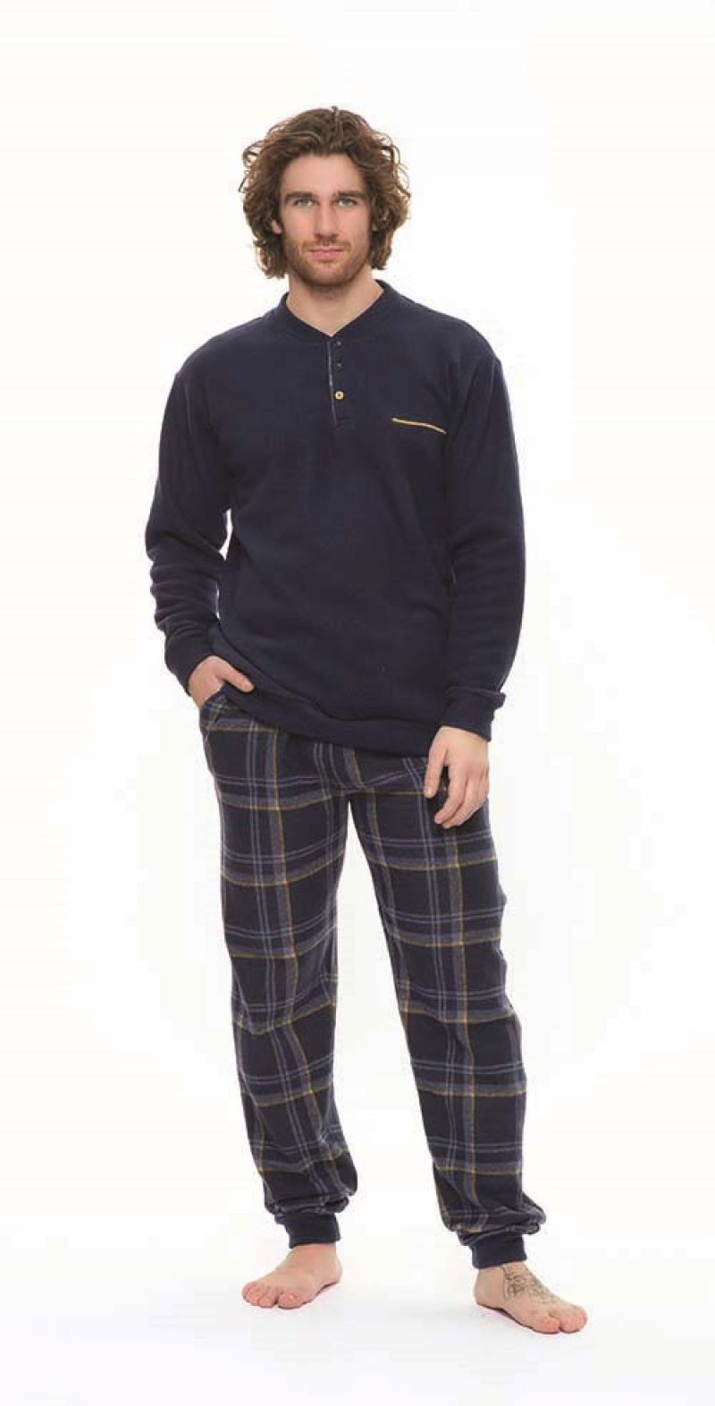 Gary Pyjama Fleece blauw 54 -