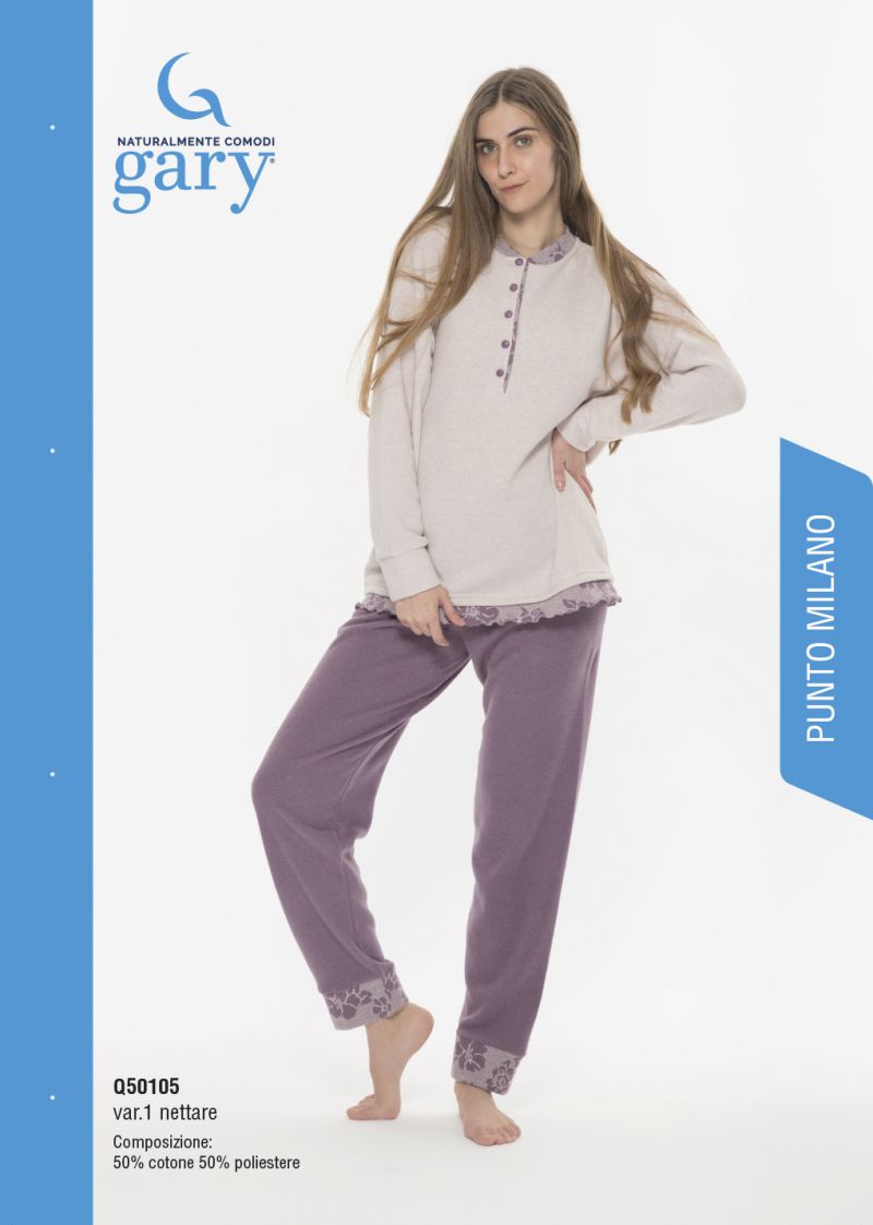 Gary Pyjama Fleece lila Xxl -
