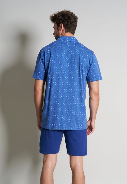 GÖtzburg Doorknoop pyjama blauw S -