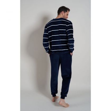 GÖtzburg Velours heren pyjama blauw 58 -