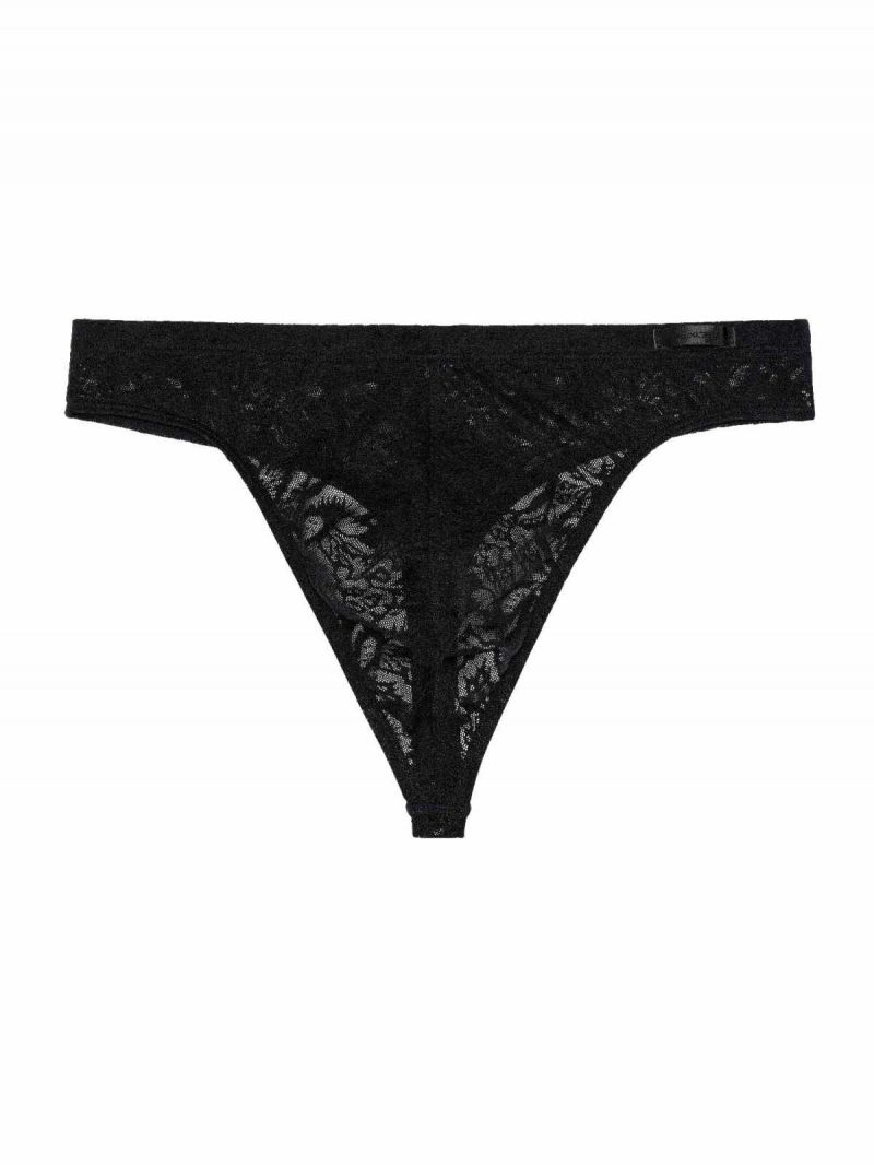 Hom G-String Free Cut Lace Kant zwart L -