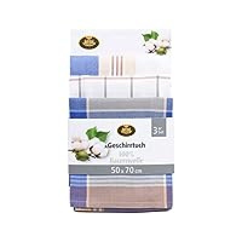Lasa Home Keukenhanddoek 50/70 cm  3 stuks blauw U -