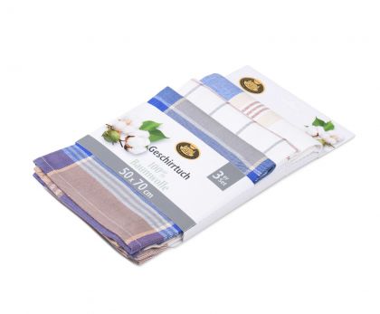 Lasa Home Keukenhanddoek 50/70 cm  3 stuks blauw U -