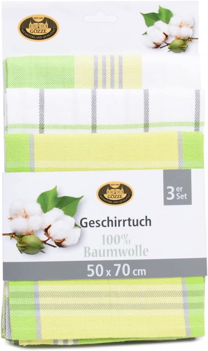 Lasa Home Keukenhanddoek 50/70 cm  3 stuks groen U -