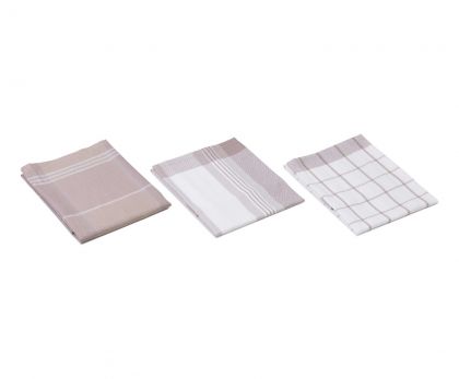 Lasa Home Keukenhanddoek 50/70 cm  3 stuks taupe U -