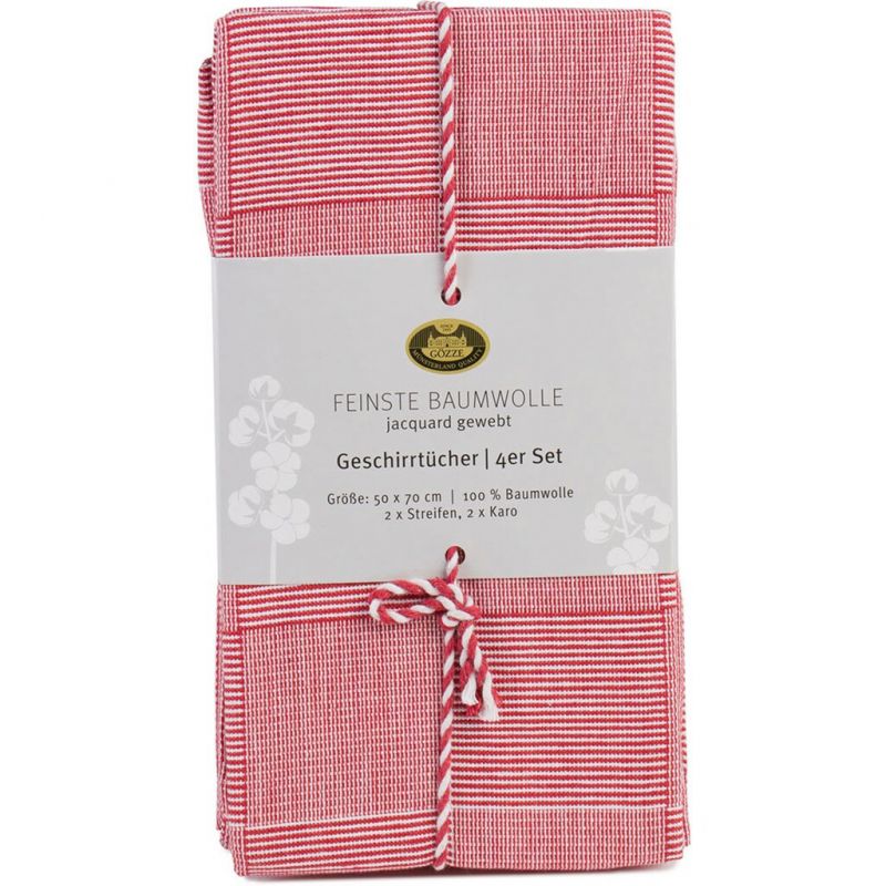 Lasa Home Keukenhanddoek 50/70 cm  4 stuks rood U -