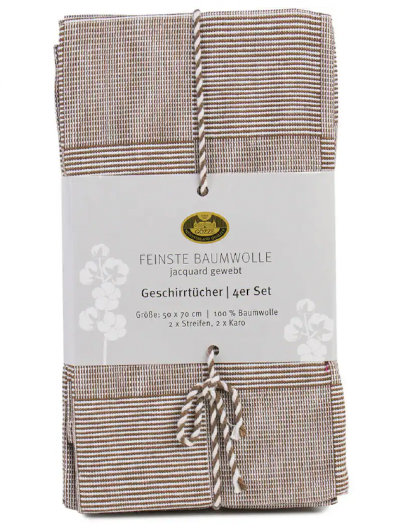 Lasa Home Keukenhanddoek 50/70 cm  4 stuks taupe U -