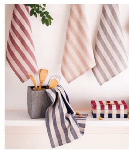 Lasa Home Keukenhanddoek 50x70 4 stuks grijs U -