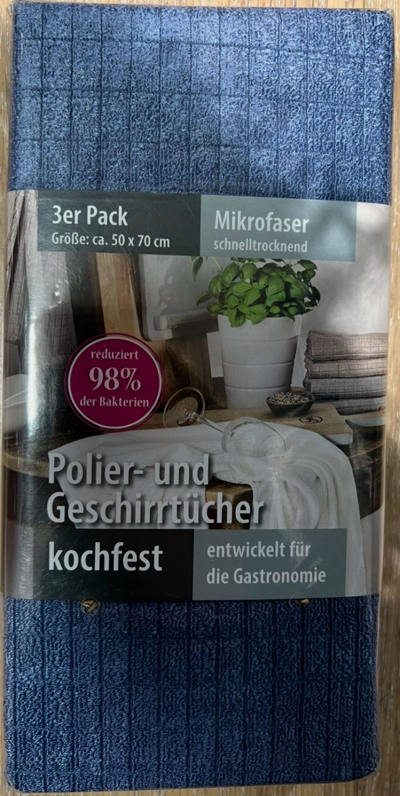 Lasa Home Poetsdoek Microfibre 50x70 3 stuks blauw U -