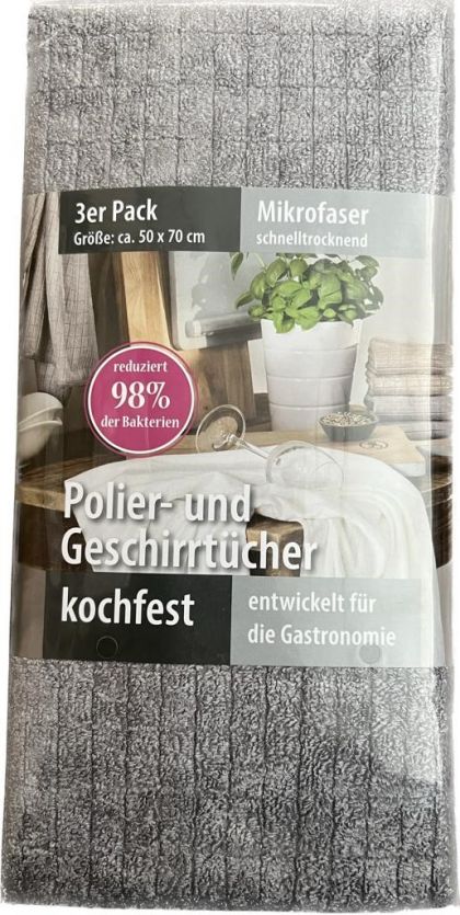 Lasa Home Poetsdoek Microfibre 50x70 3 stuks grijs U -