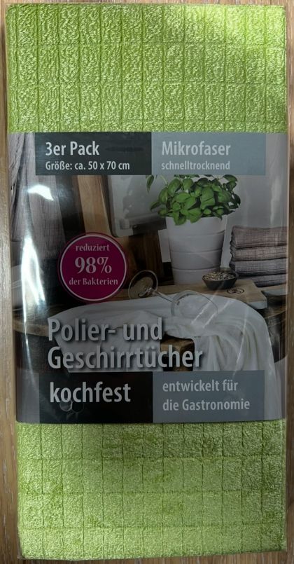 Lasa Home Poetsdoek Microfibre 50x70 3 stuks groen U -