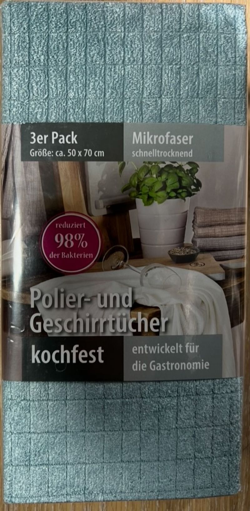 Lasa Home Poetsdoek Microfibre 50x70 3 stuks turquoise U -