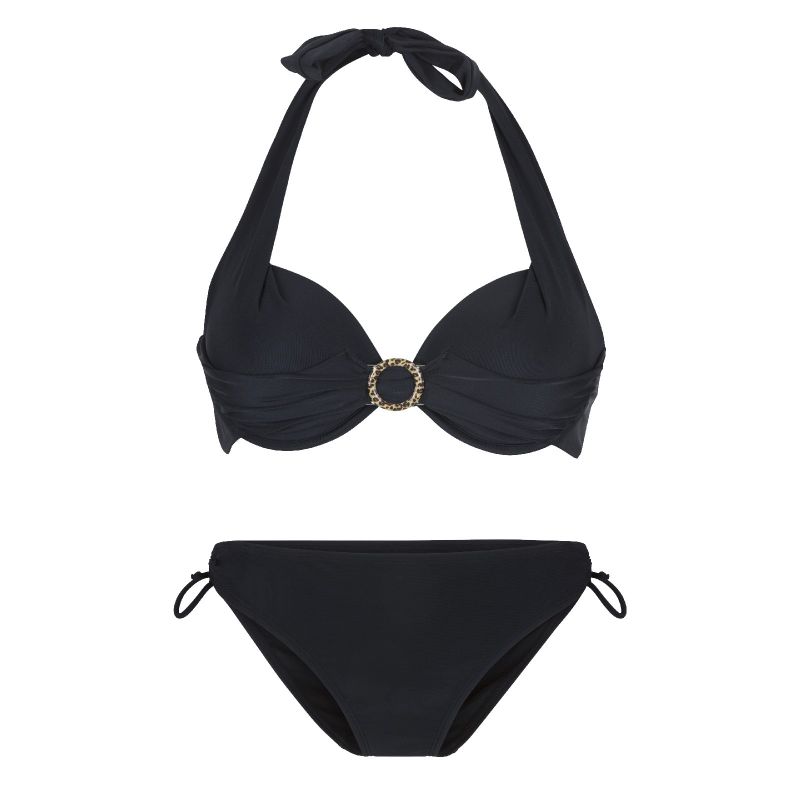 Linga Dore Halternek voorgevormd Bikini set zwart 36 B