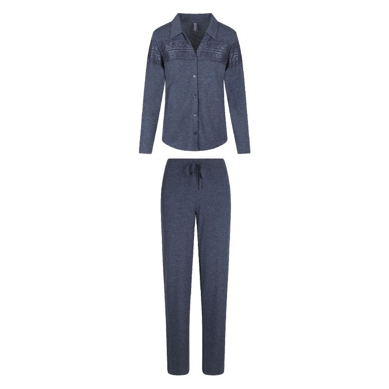 Linga Dore Pyjama set doorknoop grijs 3xl -