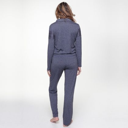 Linga Dore Pyjama set doorknoop grijs 3xl -