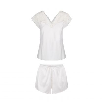 Linga Dore Satijn shortama set Powder puff champagne L -