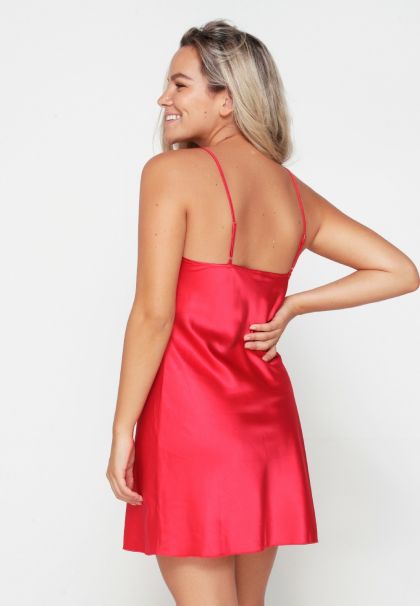 Linga Dore Satin chemise DAILY rood L -