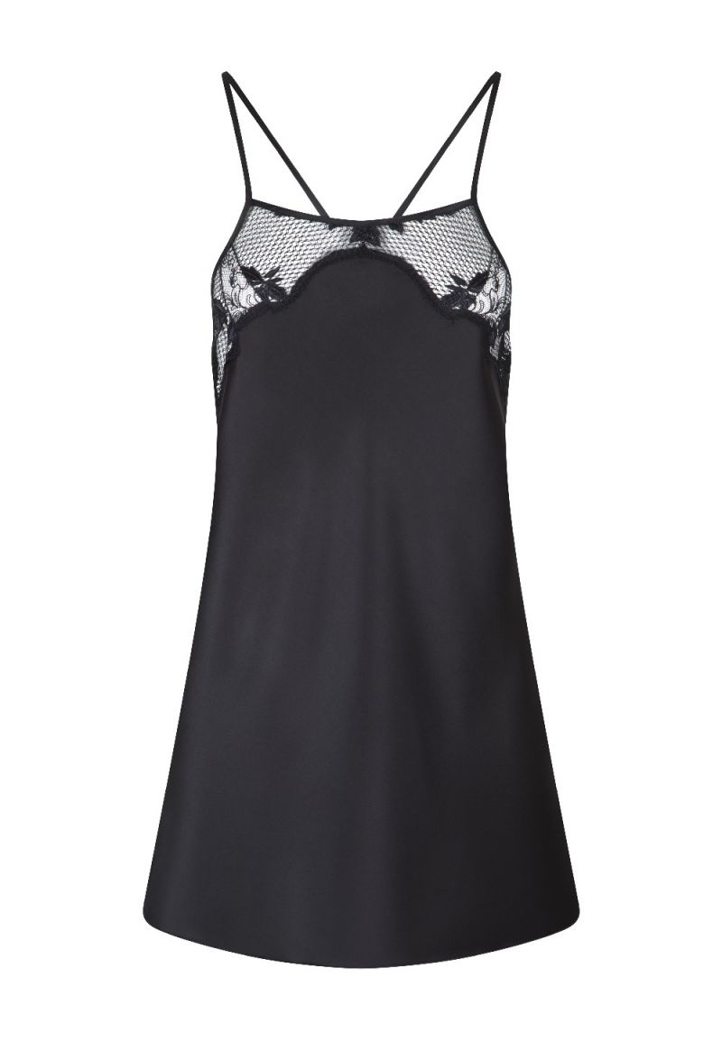 Linga Dore Spaghetti dress zwart L -