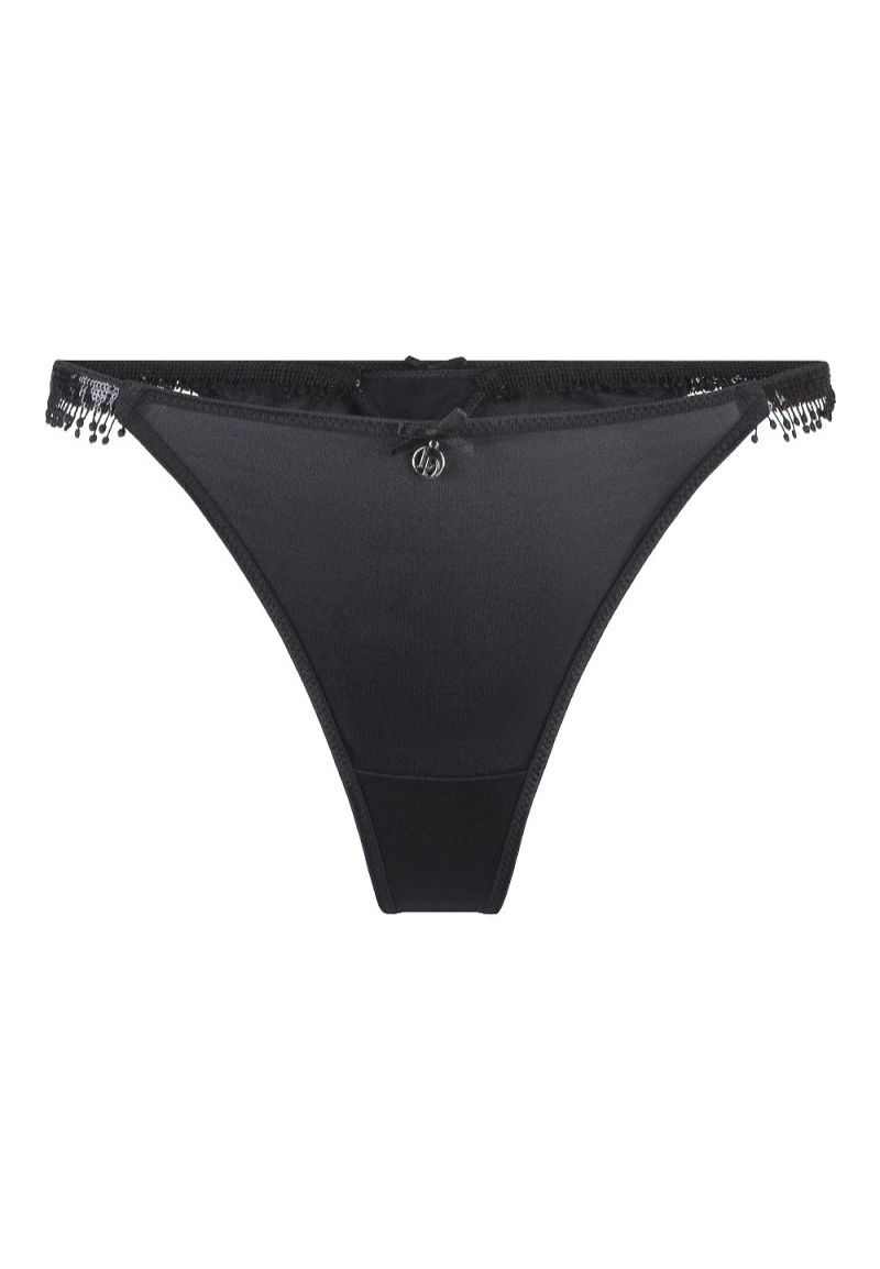 Linga Dore String Black Sparkle zwart M -