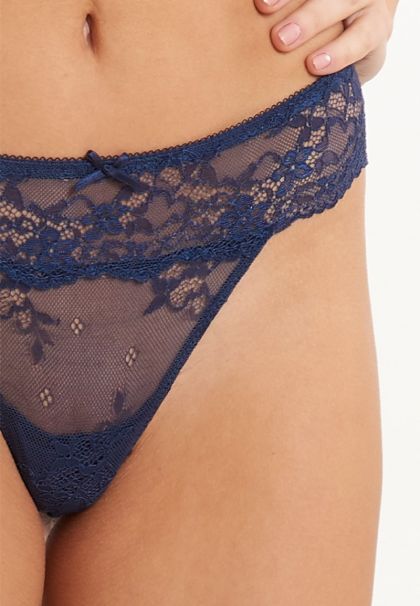 Linga Dore String Daily Lace blauw M -