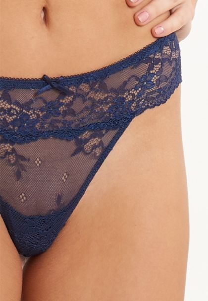 Linga Dore String Daily Lace blauw S -