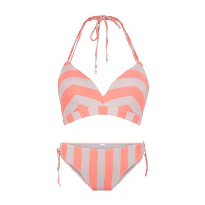 Linga Dore Triangel voorgevormde bikini set Streep oranje 40 C