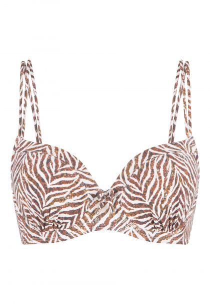 Linga Dore Voorgevormde Bikini top Zebra print bruin 44 E