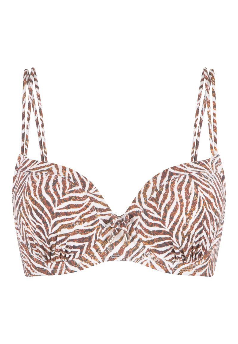 Linga Dore Voorgevormde Bikini top Zebra print bruin 44 E