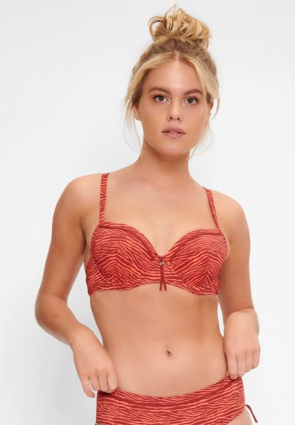 Linga Dore Voorgevormde bikini Zebra rood 42 A