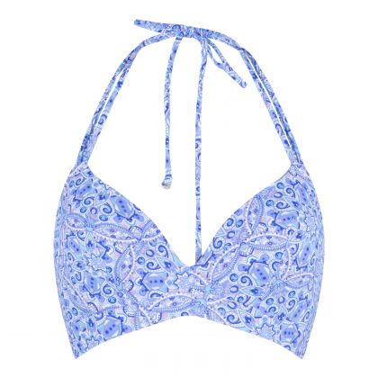 Linga Dore Voorgevormde triangel bikini top blauw 38 A