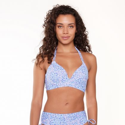 Linga Dore Voorgevormde triangel bikini top blauw 38 A
