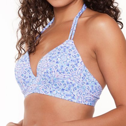 Linga Dore Voorgevormde triangel bikini top blauw 38 A