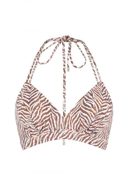 Linga Dore Voorgevormde Triangel Bikini Zebra print bruin 40 C