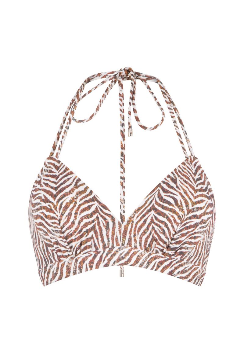 Linga Dore Voorgevormde Triangel Bikini Zebra print bruin 40 C