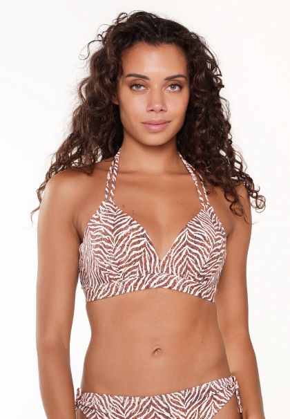 Linga Dore Voorgevormde Triangel Bikini Zebra print bruin 40 C