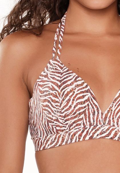 Linga Dore Voorgevormde Triangel Bikini Zebra print bruin 40 C