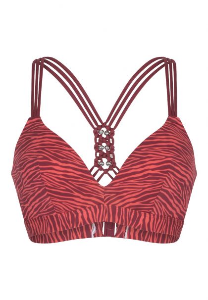 Linga Dore Voorgevormde Triangel Bikini Zebra rood 36 A